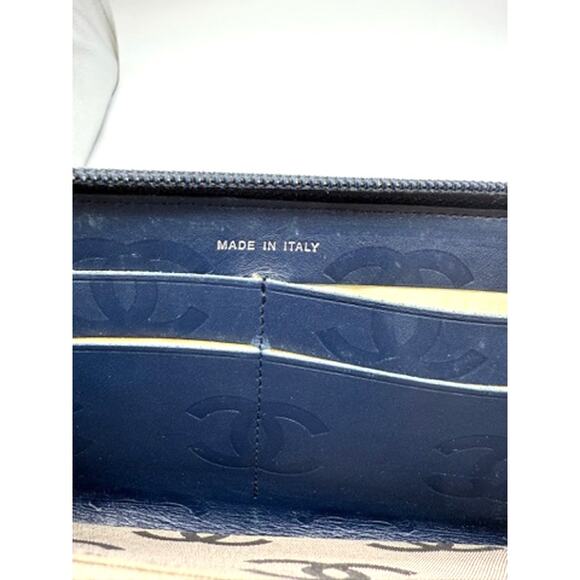 Chanel NAVY Cambon Line Round Long Zip Around Organizer Wallet*Great Condition - Picture 8 of 12